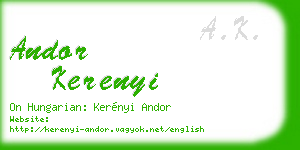 andor kerenyi business card